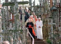 After its independence, Lithuania became popular for its crosses-laden hill and on September 7, 1993, Pope John Paul II visited the Hill of Crosses After its independence, Lithuania became popular for its crosses-laden hill and on September 7, 1993, Pope John Paul II visited the Hill of Crosses.